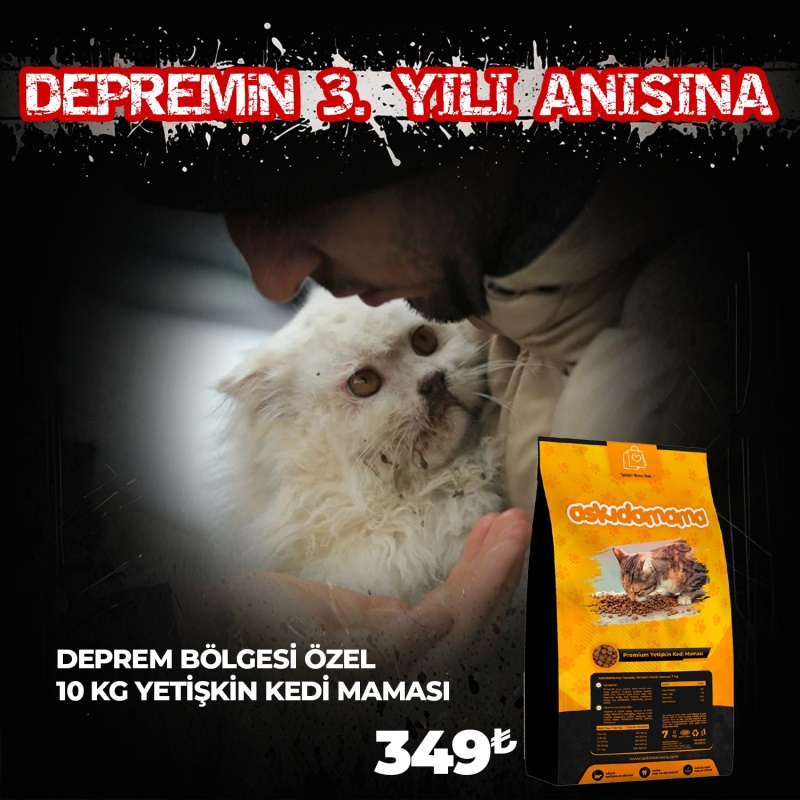 Depremin 3. Yılı Anısı Özel 10 Kg Yetişkin Kedi Maması