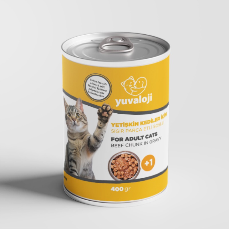 Yuvaloji Yetişkin Kediler İçin Sığır Parça Etli Soslu Yaş Mama 400 Gr