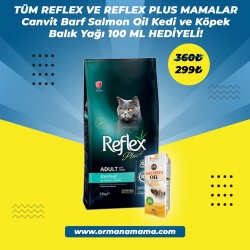 Reflex Plus Sterilised 15 Kg Kısırlaştırılmış Yetişkin Kedi Maması Canvit 100ML Kedi ve Köpek için Balık Yağı Hediyeli!
