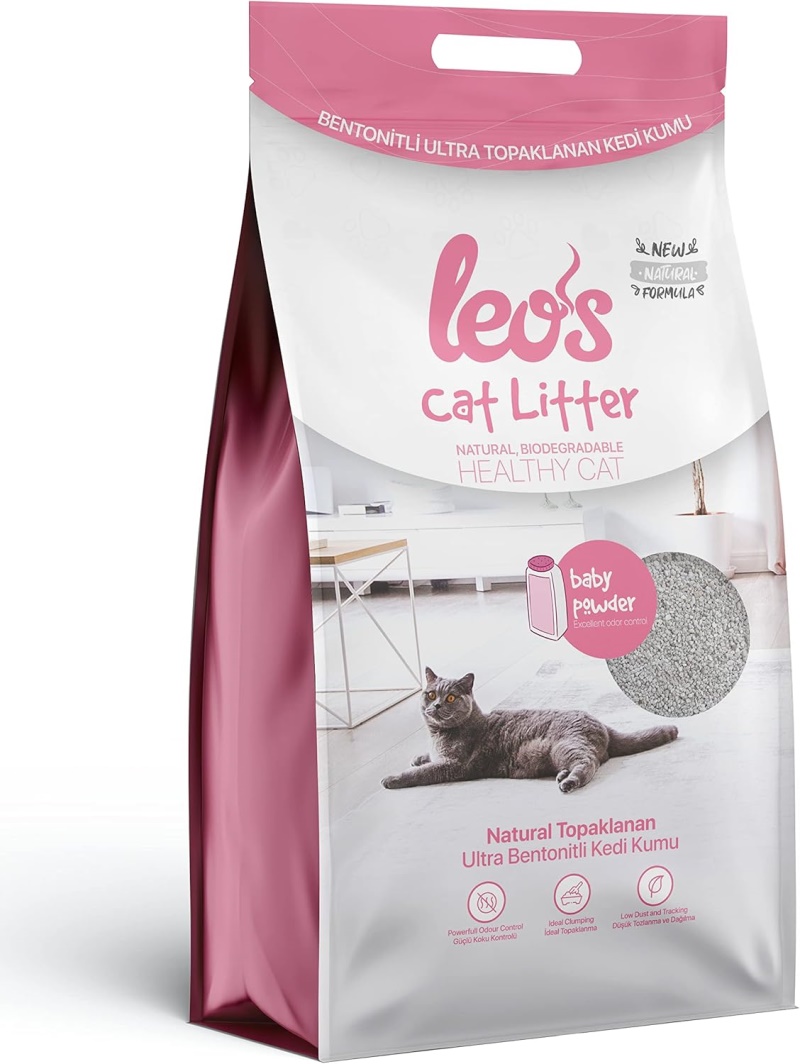 Leos Cat Bentonit İnce Taneli Kedi Kumu 10 Lt x 2 Adet