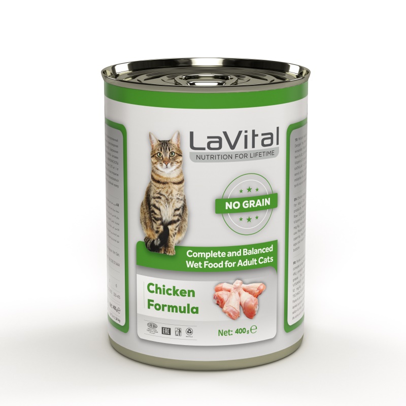 Lavital Tavuklu Tahılsız Yetiskin Kedi Konservesi Ezme 400gr x24 Adet