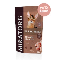 Miratorg Adult Gravy Tavuk Etli Kedi Yaş Maması 80 gr x 24 Adet