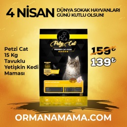 Petzi Cat Premium 15 Kg Tavuklu Yetişkin Kedi Maması
