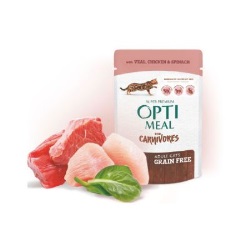 Optimeal Süper Premium Tavuk Filetolu-Ispanaklı Sos İçerisinde Tahılsız Pouch Kedi Maması 85 Gr