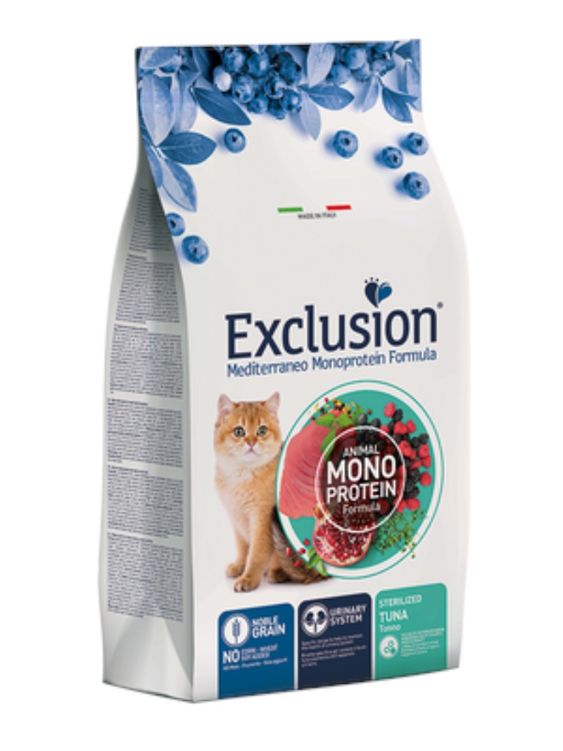 Exclusion Monoprotein Ton Balıklı ve Narlı Düşük Tahıllı Kısırlaştırılmış Kedi Maması 12kg