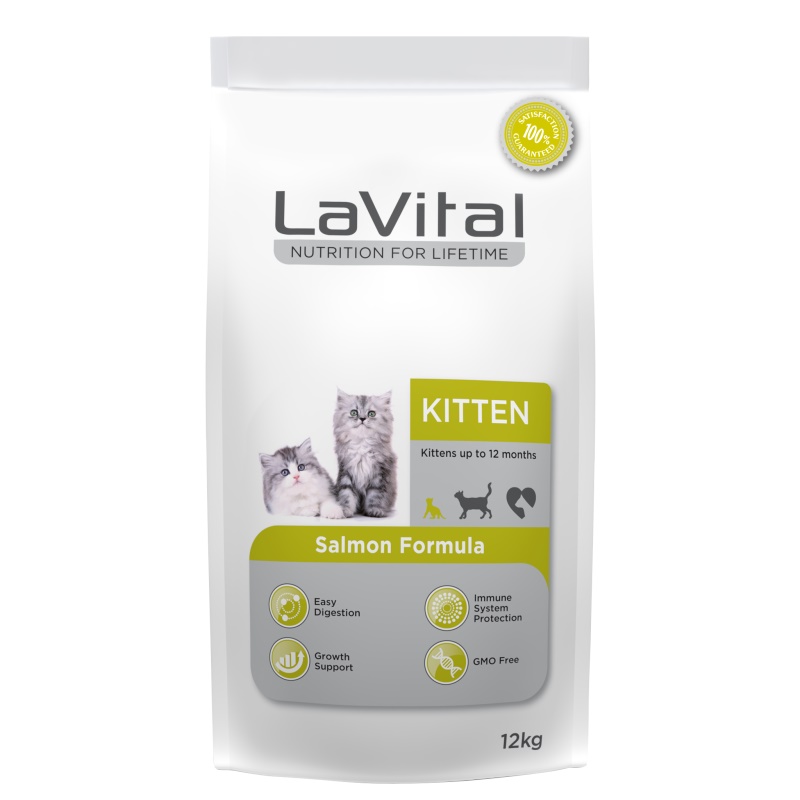 LaVital Kitten Bağışıklık Sistemi Güçlendirici Somonlu Yavru Kedi Maması 12kg