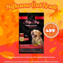 Petzi 15 Kg Kuzu Etli Yetişkin Köpek Maması (Haftasonu Özel)