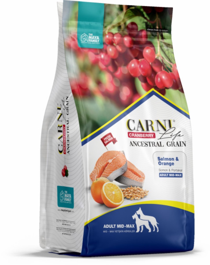 Carni Life Kızılcık Somon Etli ve Portakallı Medium - Maxi Yetişkin Köpek Maması 12 kg