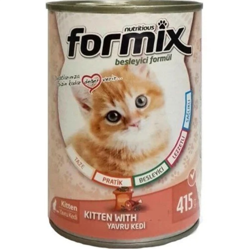 Formix Tavuk Parça Etli Soslu Yavru Kedi Konserve 400gr 