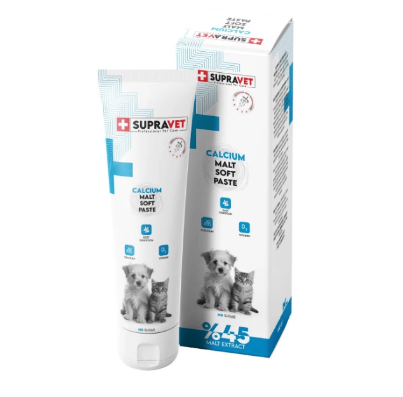 Supravet Calcium Kedi ve Köpekler İçin Kalsiyum Malt Paste 100 Gr.