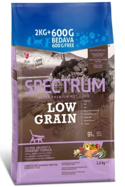 Spectrum Low Grain Somonlu Hamsili Kızılcıklı Kısırlaştırılmış Kedi Maması 2,6kg