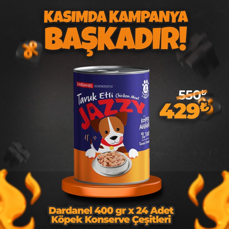 Dardanel Jazzy Köpek Konserve Çeşitleri 400 Grx24 Adet