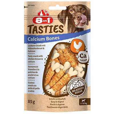8in1 Tasties Calcium Bones Tavuk Sargılı Kemik Köpek Ödülü 85 Gr