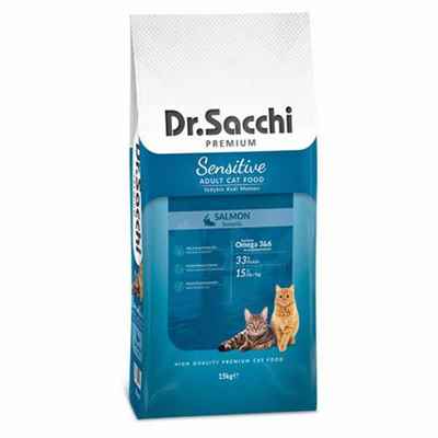 Dr.Sacchi Premium Sensitive Samonlu Yetişkin Kedi Maması 15 Kg