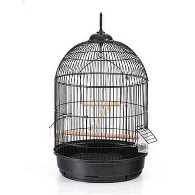 EuroGold Yuvarlak Salon Kuş Kafesi Siyah 42x77 Cm