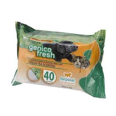 Ferplast Genico Fresh Yeşil Çay Kokulu Kedi ve Köpek Islak Temizlik Mendili