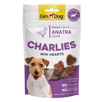 GimDog Charlies Mini Hearts Ördekli Tahılsız ve Şekersiz Köpek Ödülü 70 Gr