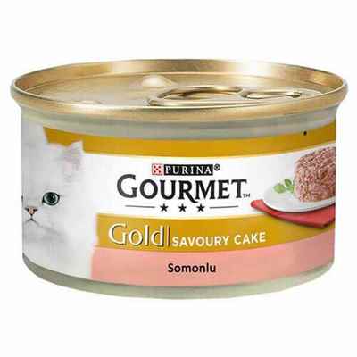 Gourmet Gold Savoury Cake Somonlu Yetişkin Kedi Konservesi 12 Adet 85 Gr