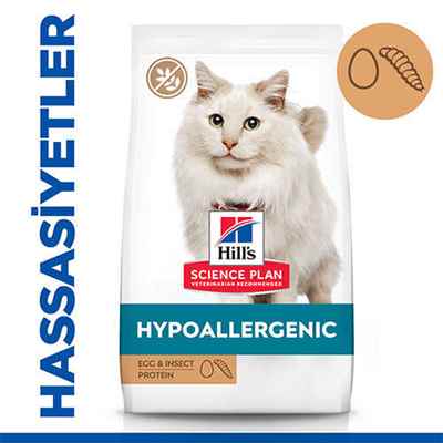 Hill’s SCIENCE PLAN Hypoallergenic Yumurta ve Böcek Proteinli Tahılsız Yetişkin Kedi Maması 7 Kg