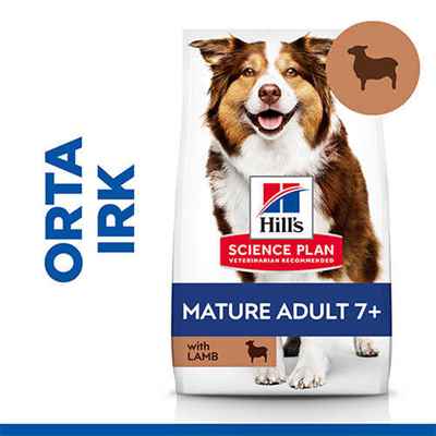 Hill’s SCIENCE PLAN Mature Adult 7+ Medium Lamb & Rice Orta Irk Kuzulu Yaşlı Köpek Maması 14 Kg