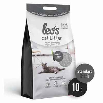 Leos Cat Litter Grey Aktif Karbonlu Bentonit Kedi Kumu 10 Lt