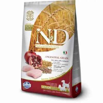 N&D Ancestral Grain Senior Tavuklu Narlı Düşük Tahıllı Yaşlı Köpek Maması 12 Kg