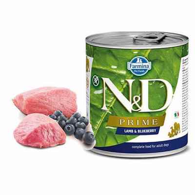 N&D Prime Kuzulu Yaban Mersinli Tahılsız Yetişkin Köpek Konservesi 6 Adet 285 Gr
