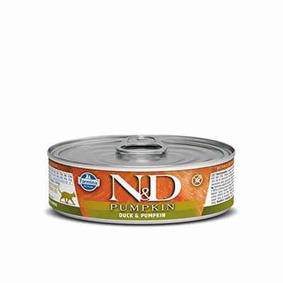 N&D Pumpkin Balkabaklı Ördekli Tahılsız Yetişkin Kedi Konservesi 6 Adet 80 Gr