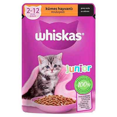 Whiskas Pouch Sos İçinde Kümes Hayvanlı Yavru Kedi Konservesi 28 Adet 85 Gr