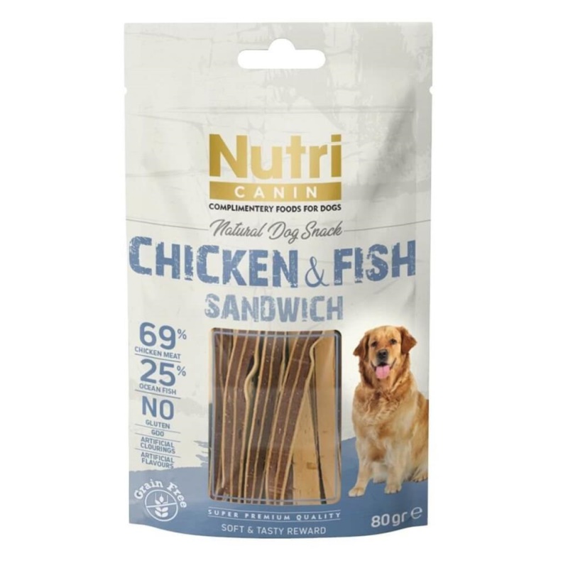 Nutri Canin Chicken&Fish Sandwich Köpek Ödülü 80 Gr
