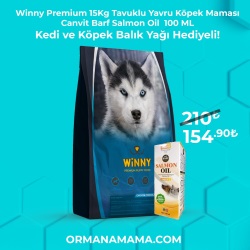 Winny Premium 15 Kg Tavuklu Yavru Köpek Maması + 1 Adet 100Ml Canvit Salmon Oil Kedi ve Köpek için Balık Yağı Hediyeli