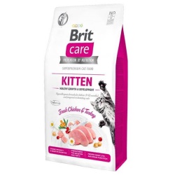 Brit Care Hypo-Allergenic Sağlıklı Büyüme için Tavuklu ve Hindili Tahılsız Yavru Kedi Maması 2kg