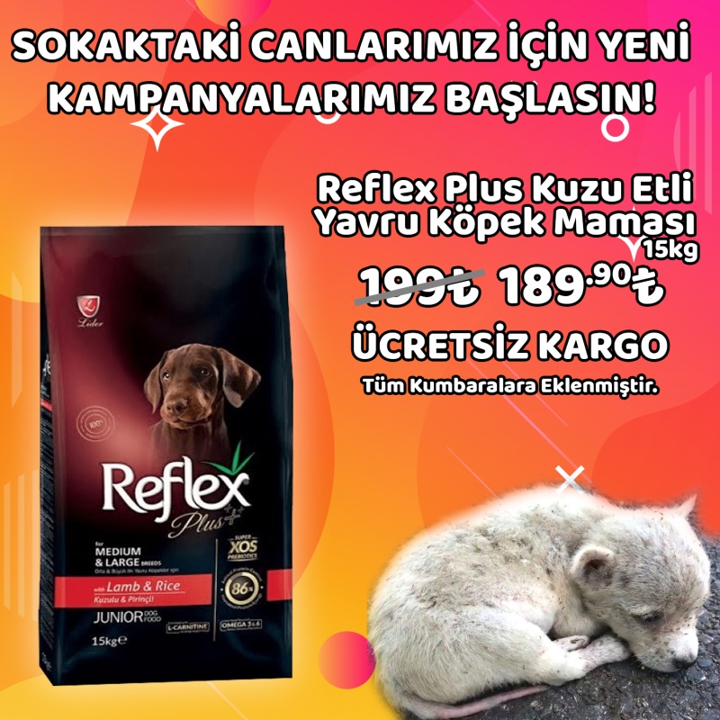 Reflex Plus Kuzu Etli Yavru Köpek Maması 15 Kg