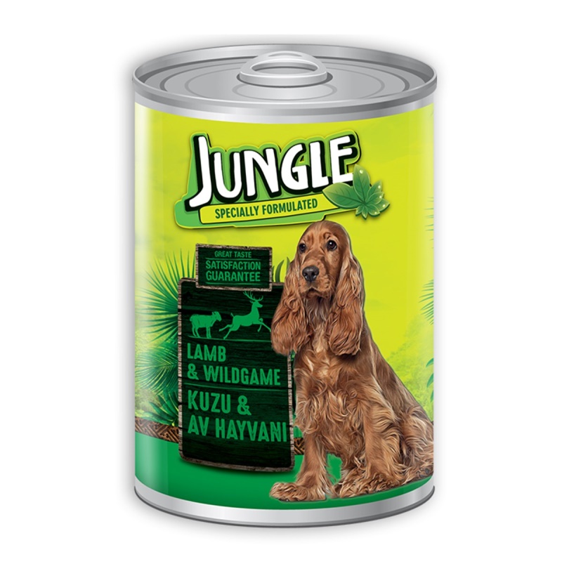 Jungle Kuzu Etli Av Hayvanlı Köpek Konservesi 415 Gr