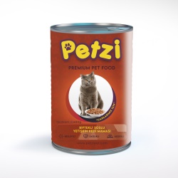 Petzi Cat Premium Biftekli Soslu Yetişkin Kedi Konservesi 400 Gr