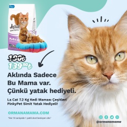 La Cat Kedi Maması Çeşitleri 7 Kg -  PinkyPet Yatak Hediyeli